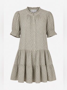 Apiece Apart Plaid Tiered Mini Cottagecore Prairie Organic Cotton Blend
